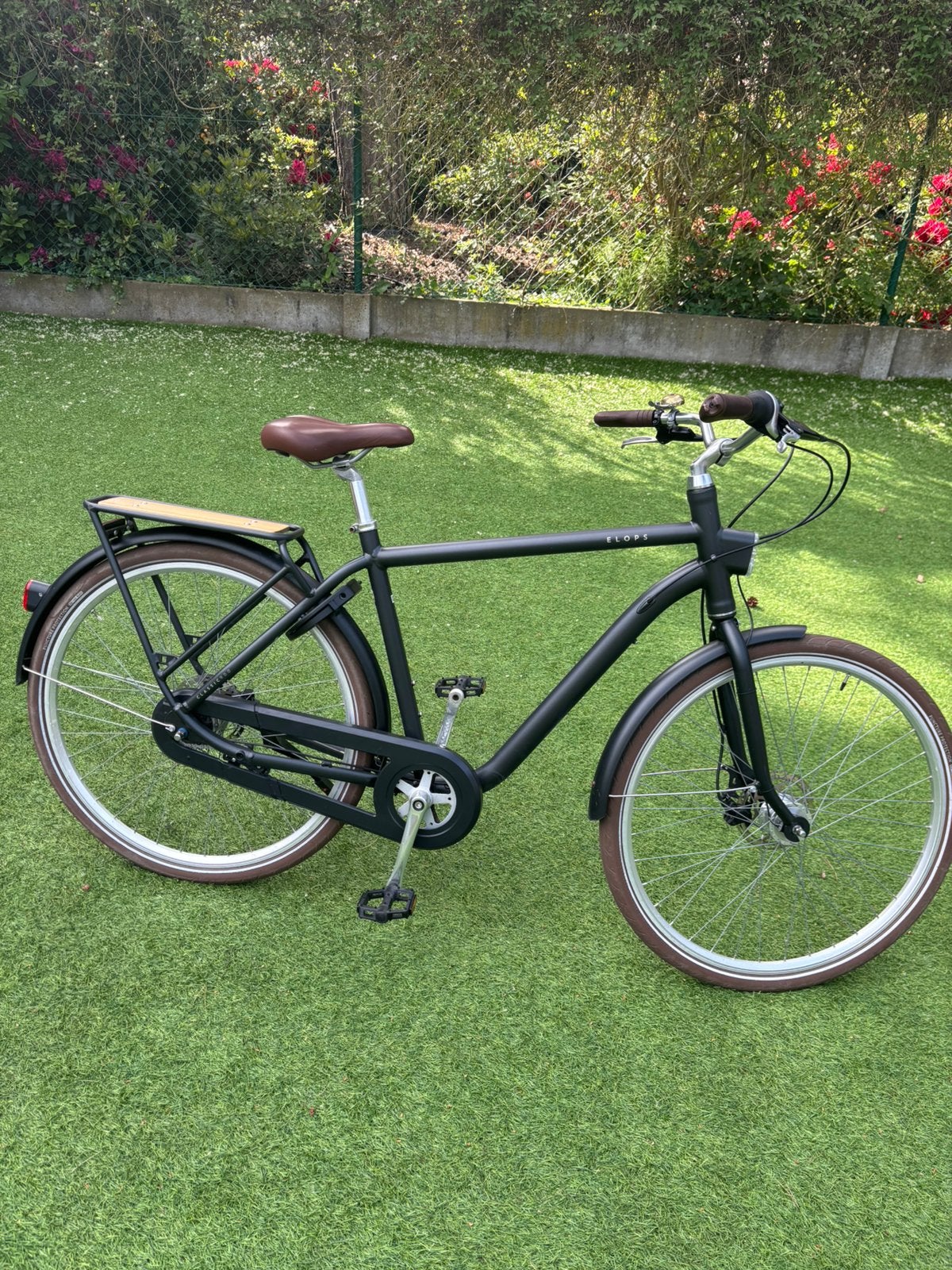 Heren stadsfiets, zwart matte  kleur, maat L/XL, Autres marques, Vitesses, 57 à 61 cm, Comme neuf