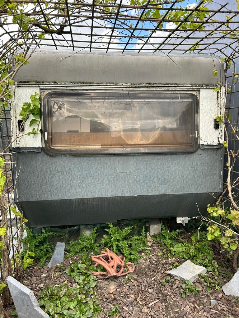 Caravan (zonder onderstel), Tuin en Terras, Ophalen, Kunststof, Gebruikt, 3 ramen of meer