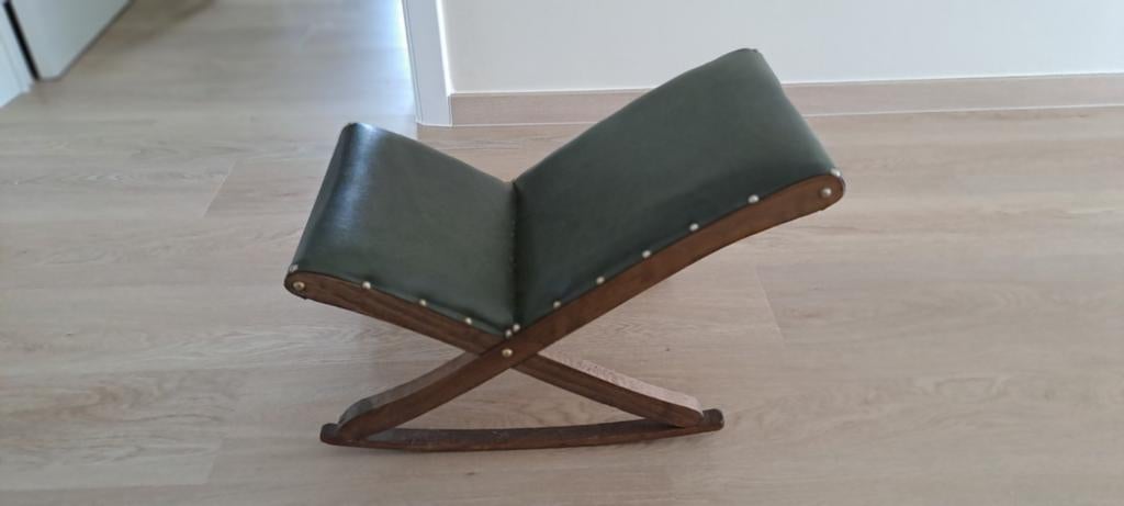 Vintage voetbank groen-grijze kleur, Ophalen