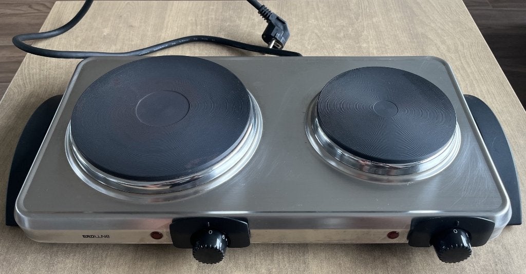 Proline HPT2 dubbele elektrische kookplaat, Elektronische apparatuur, Kookplaten, Ophalen, 3 kookzones of minder, Zo goed als nieuw