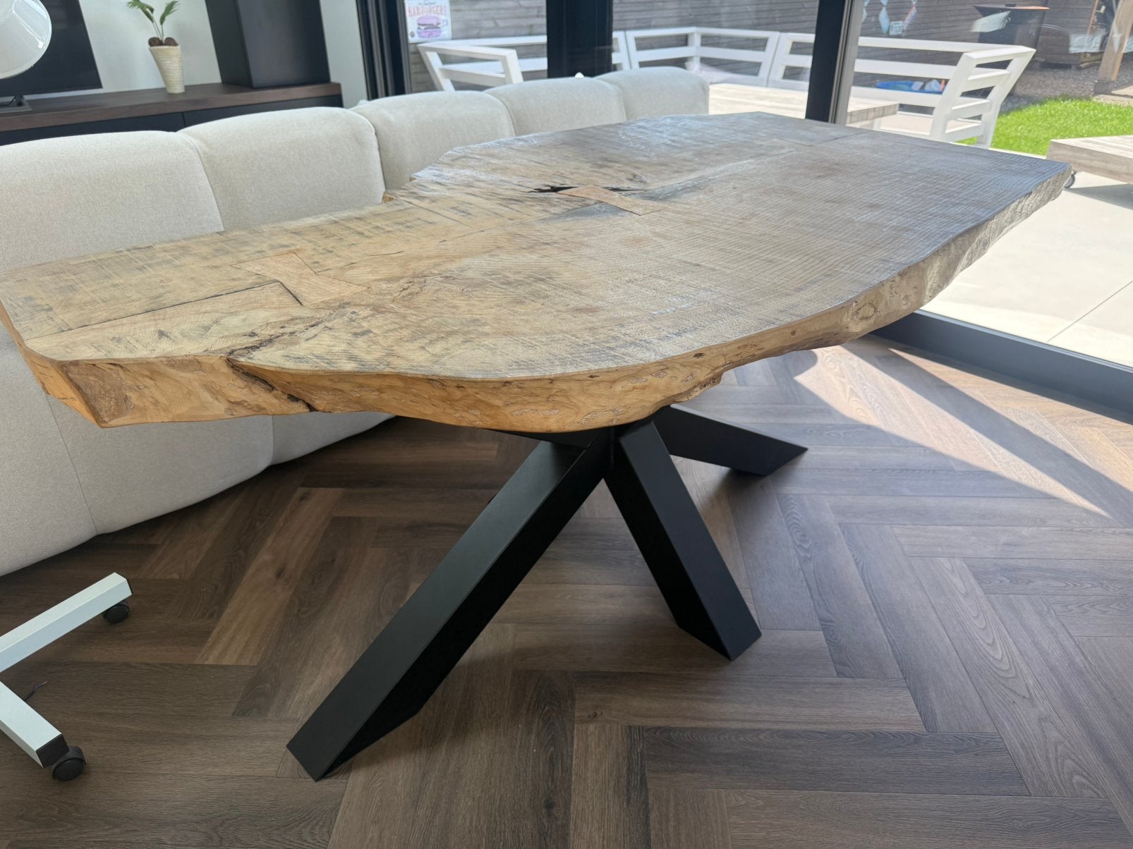 Eiken tafel met bankset, Ophalen, Zo goed als nieuw