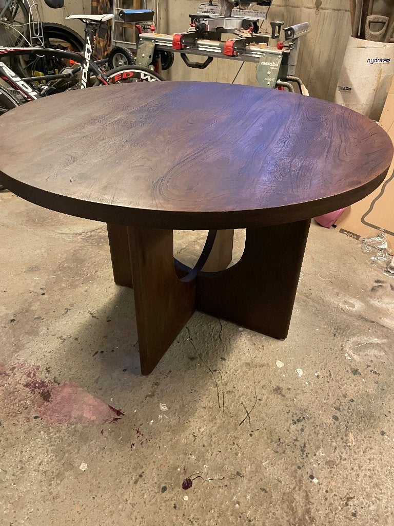 Ronde tafel hout, Huis en Inrichting, Tafels | Eettafels, Ophalen, Nieuw, Vier personen, Rond
