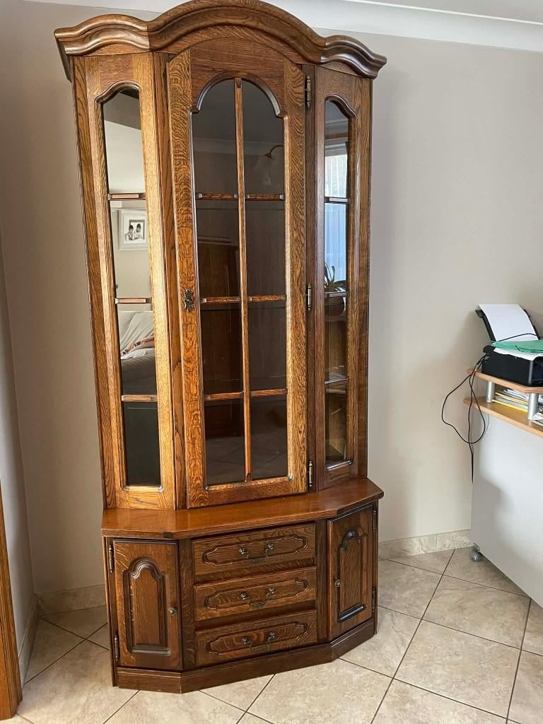 Eiken Vitrinekast, Avec tiroir(s), Klassiek, Enlèvement, Utilisé