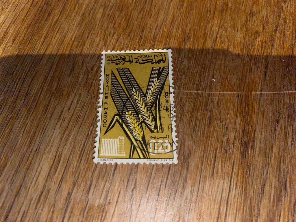 Marokko postzegel 0,25 tarwe 1966 J Dandine ZG staat, Verzenden, Marokko, Gestempeld