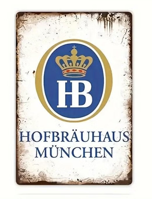 Vintage metalen bordje Hofbrauhaus Munchen (30x20cm), Ophalen of Verzenden, Nieuw