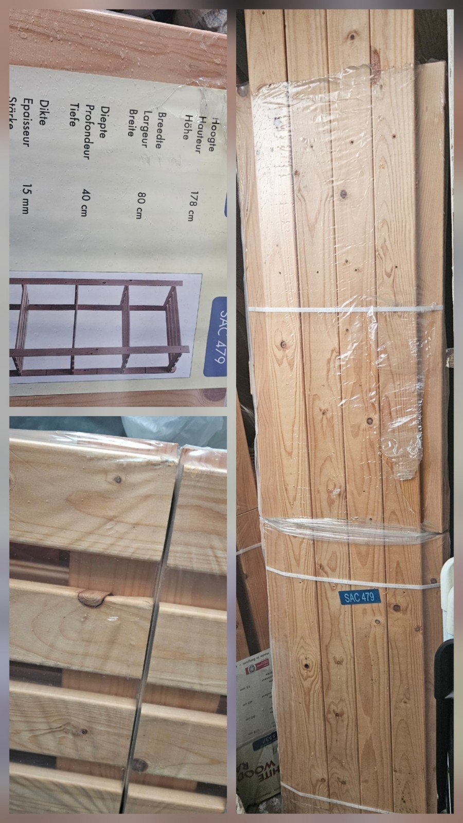 2ème Étagère de rangement bois NEUVE (Sous blister)Descripti, Maison & Meubles, Enlèvement