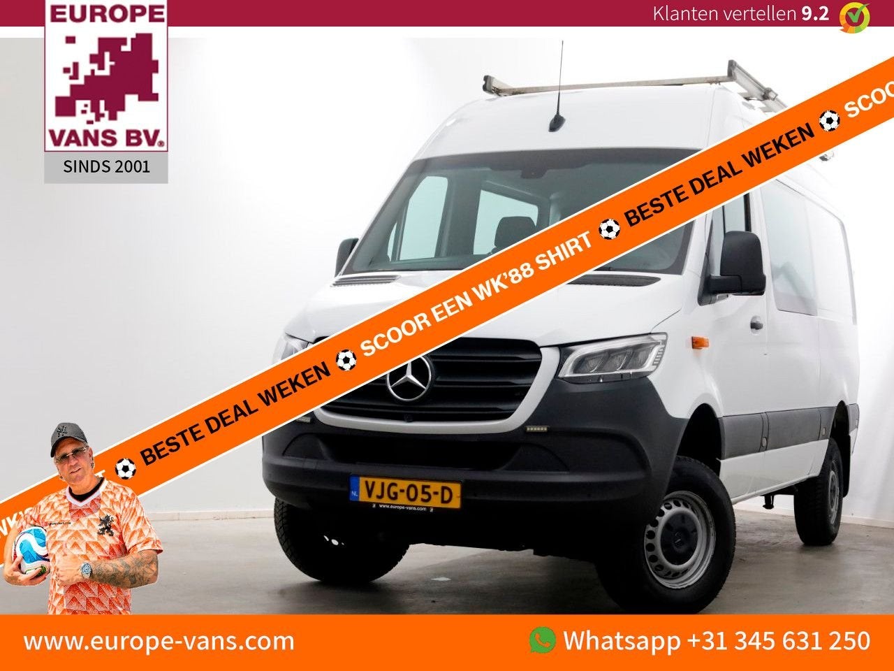 Mercedes-Benz Sprinter 316 CDI 163pk L2H2 7G Automaat 4x4 ZG, Automaat, 344 g/km, Wit, Mercedes-Benz