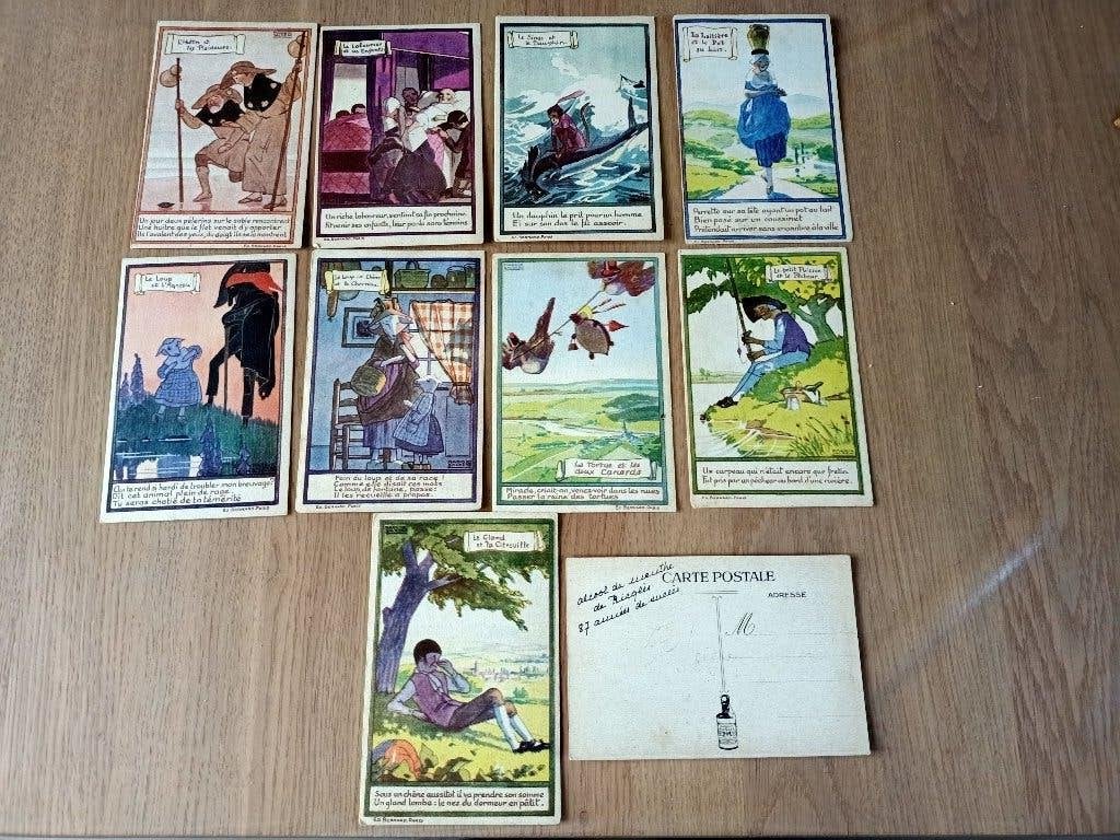 9 fabels (Maggie Salzedo)-publ. Ricqlès, Verzamelen, Postkaarten | Themakaarten, Ophalen of Verzenden