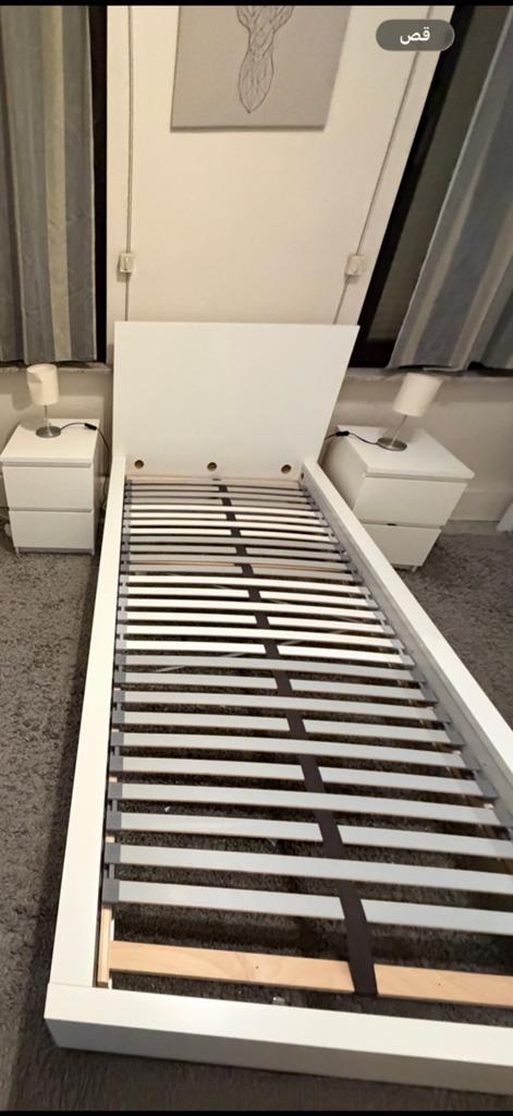 IKEA MALM bed 90x200 + LÖNSET lattenbodem, Huis en Inrichting, Ophalen, Zo goed als nieuw