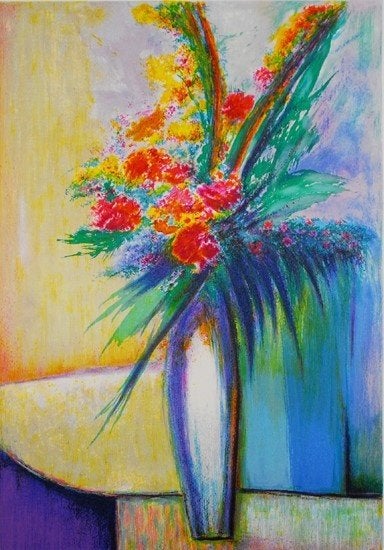 André Torre, « Vase blanc », lithographie, Antiquités & Art, Numéroté, Enlèvement ou Envoi, Lithographie