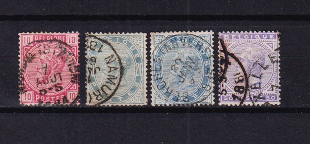 Belgique 1883 OBP 38-41 estampillée, Enlèvement ou Envoi, Affranchi, Oblitéré