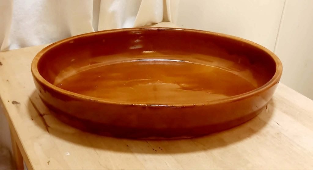 ANCIEN GRAND PLAT EN TERRE-CUITE, Comme neuf, Enlèvement, Autres types, Vintage