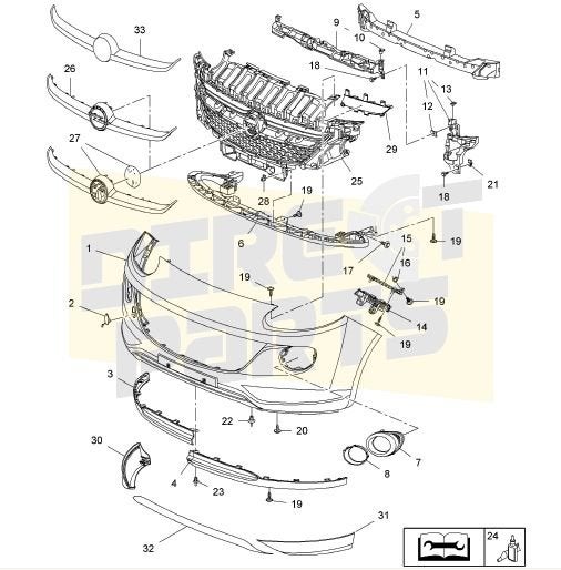Opel Model Adam 1/13-./..  Voorbumper mistlampkap Rechts 116, -, Voor, -, Opel