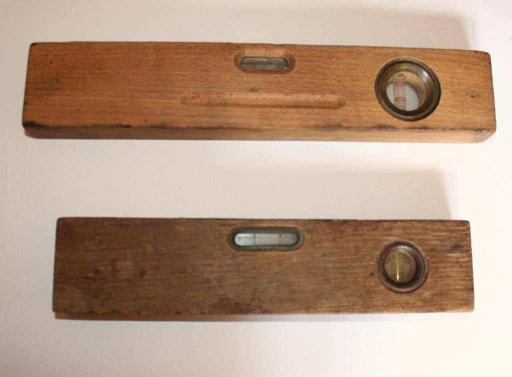 2 antieke/ vintage houten waterpassen, Antiek en Kunst, Ophalen of Verzenden