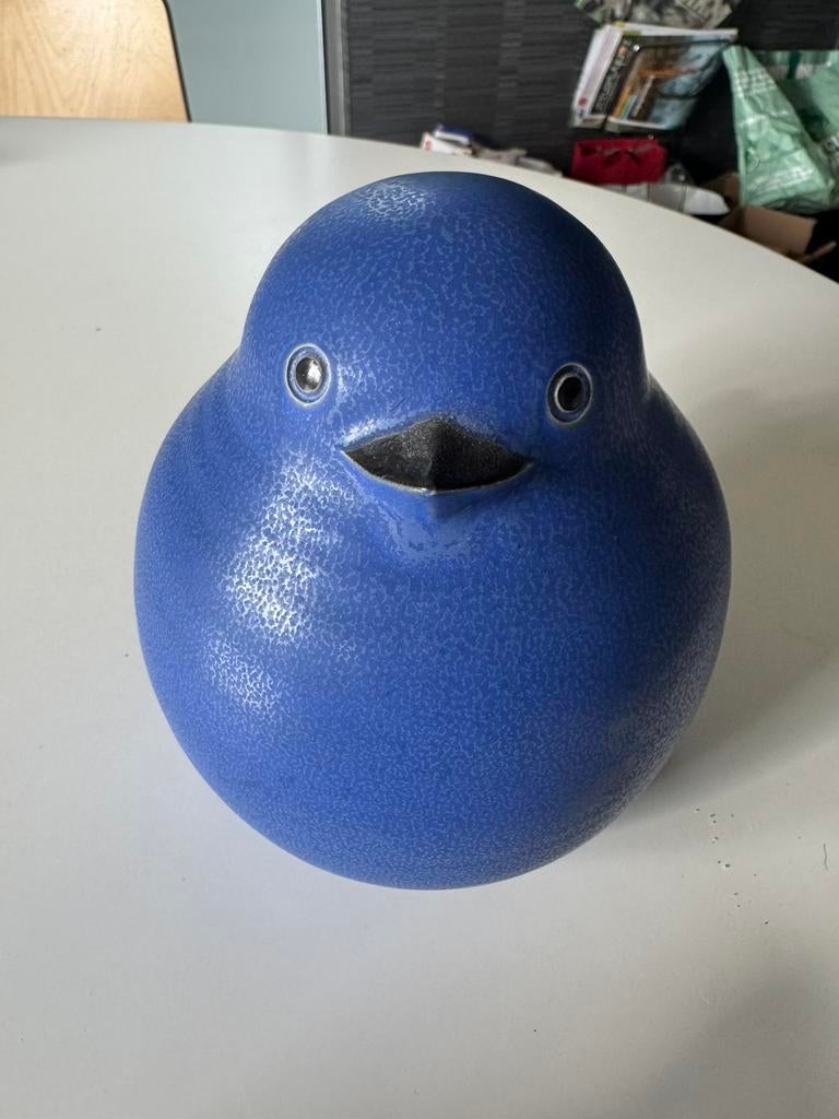 Deense blauwe keramische vogel, Antiek en Kunst, Curiosa en Brocante, Ophalen of Verzenden