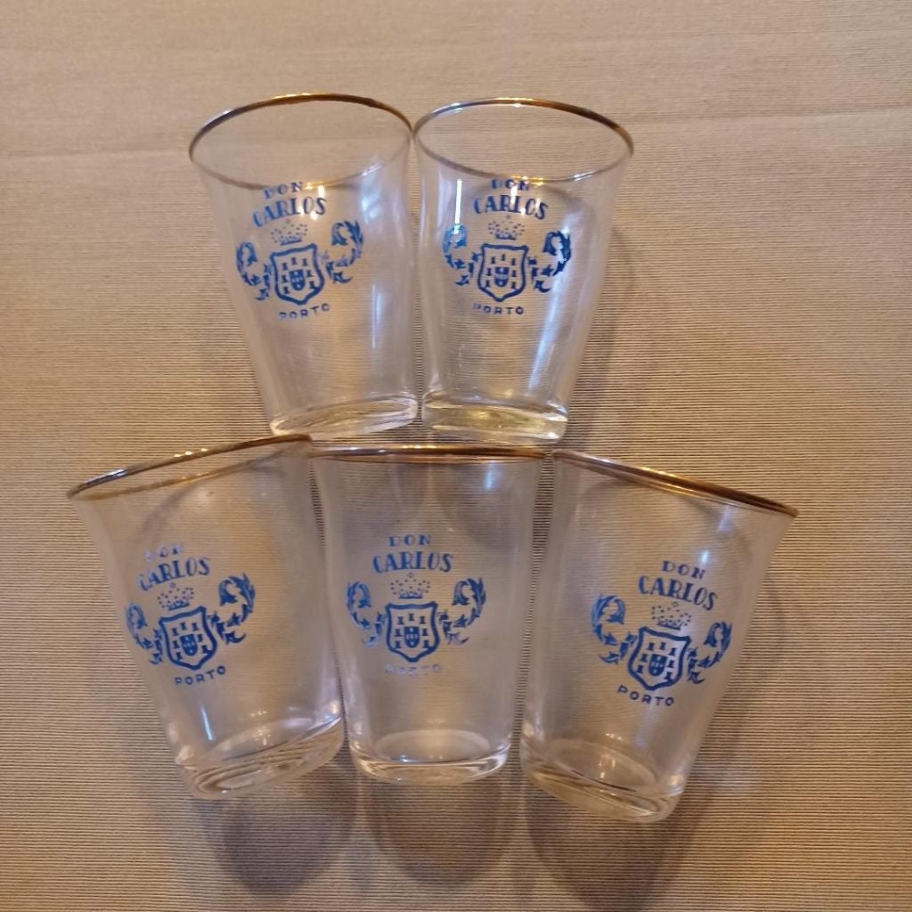 5 Borrelglaasjes Don Carlos Porto, Enlèvement, Utilisé, Verres et Verres à shot