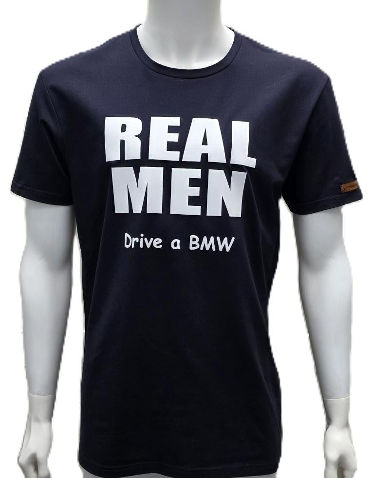 Herenshirt REAL MEN Drive a BMW, Kleding | Heren, Blauw, Nieuw, Overige maten, Ophalen of Verzenden