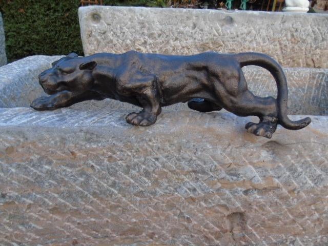 bronzen gepatineerde gietijzeren panter, Ophalen of Verzenden, Nieuw