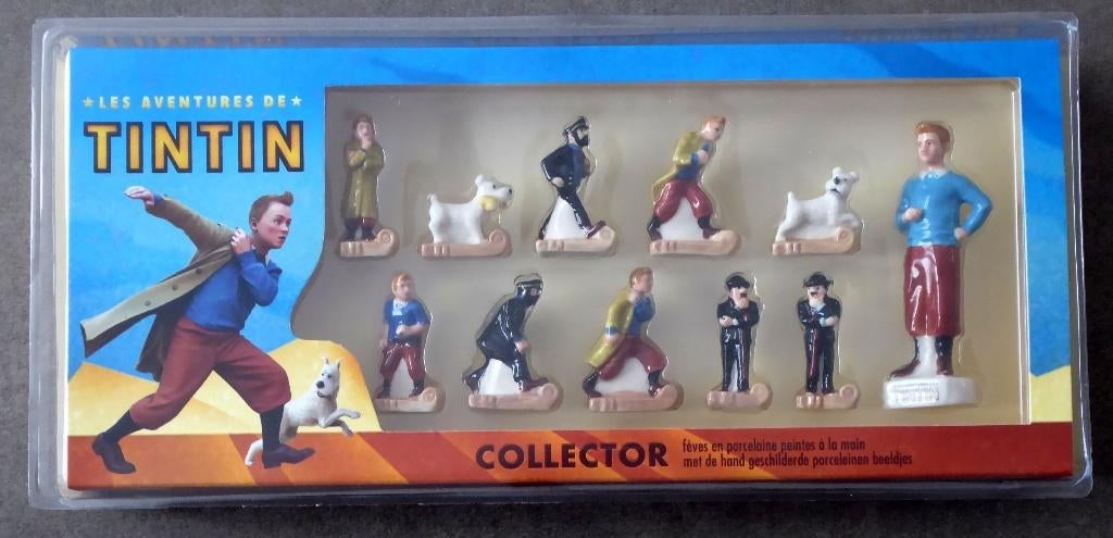 Coffret collector Tintin 10 fèves porcelaine+1 géante - 2013, Enlèvement ou Envoi