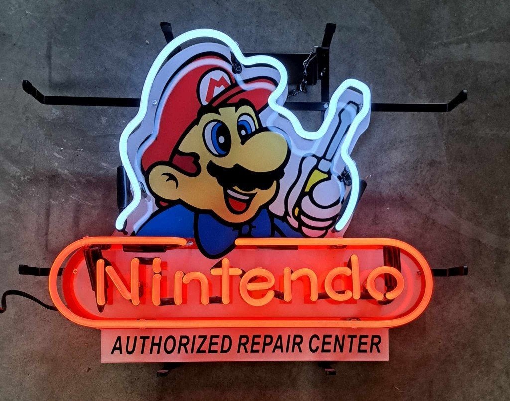 Nintendo repair center neon veel andere USA decoratie neons, Ophalen of Verzenden, Nieuw, Lichtbak of (neon) lamp