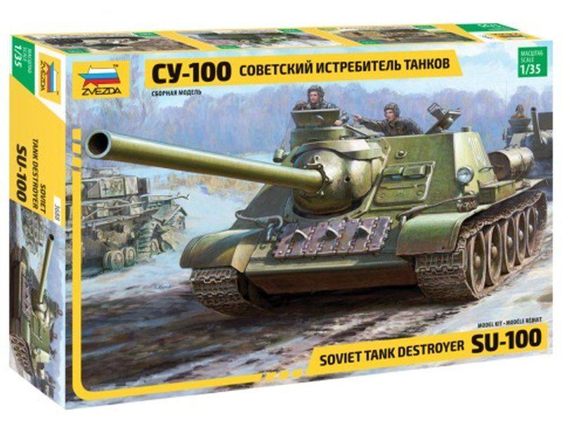 ZVEZDA 3688 SOVIET TANK DESTROYER SU-100 échelle 1/35, Neuf, Autres marques, Tank, Enlèvement ou Envoi