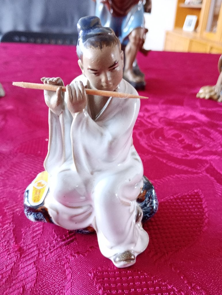 Chinese figuurtjes, Huis en Inrichting, Woonaccessoires | Boeddhabeelden, 20 cm, Steen/keramiek, Zo goed als nieuw, Meerkleurig