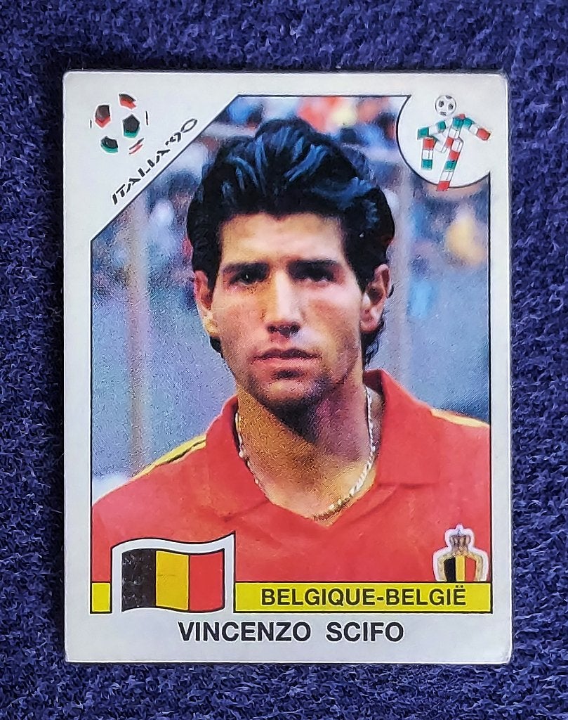 Panini sticker card voetbal ' WK It 1990 - Vincenzo Scifo ', Ophalen of Verzenden, Nieuw, Poster, Plaatje of Sticker