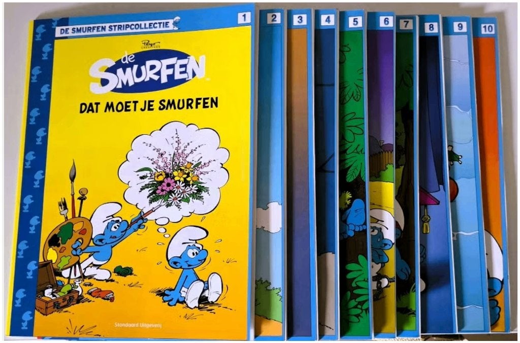 Strips ,De Smurfen, complete collectie van 10., Boeken, Complete serie of reeks, Ophalen of Verzenden, Zo goed als nieuw