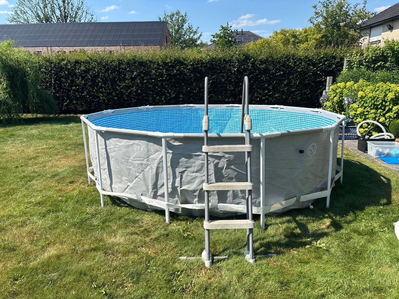 Piscine Intex 366x99cm avec pompe à sable et accessoires, 200 à 400 cm, 300 cm ou plus, Rond, Comme neuf