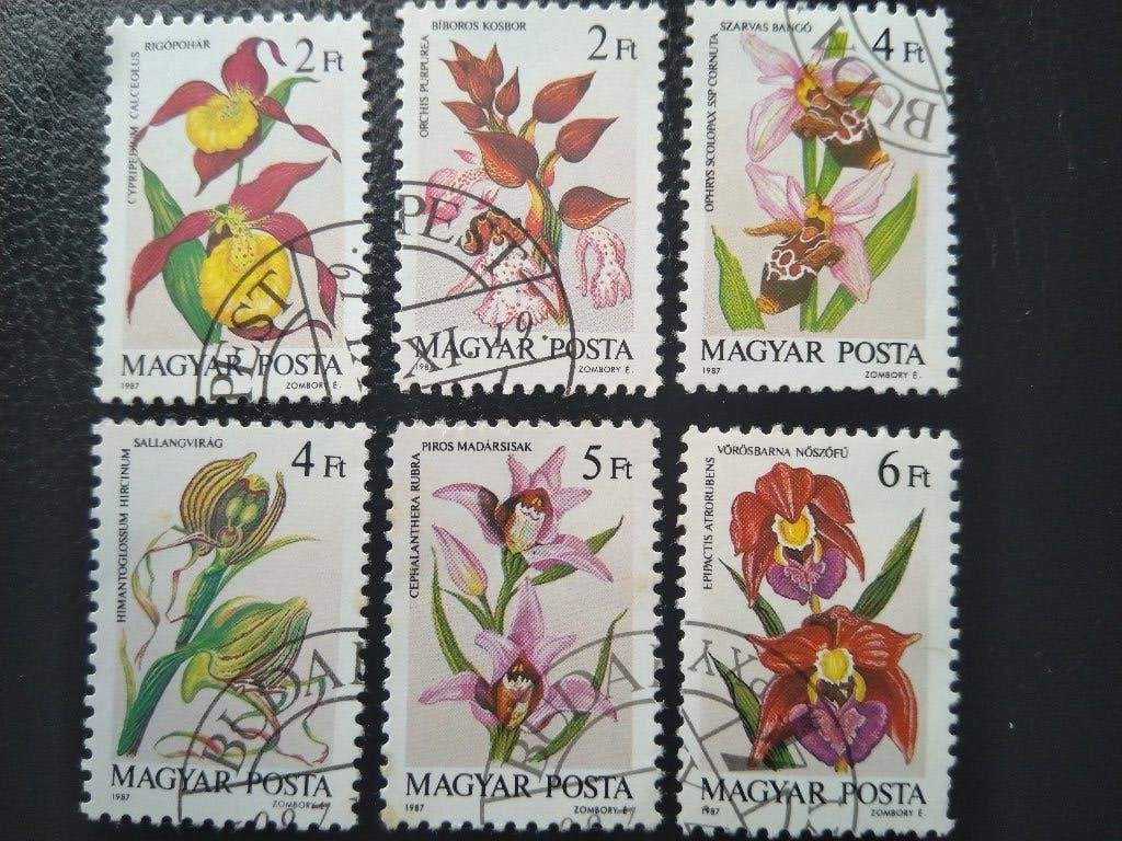 Orchideeën, Hongarije 1987, Ophalen of Verzenden, Gestempeld, Dier of Natuur
