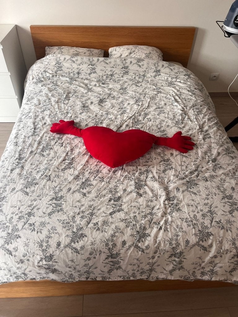 ️ Bed met matras en lattenbodem inbegrepen, Ophalen, Gebruikt, Bruin, Overige maten