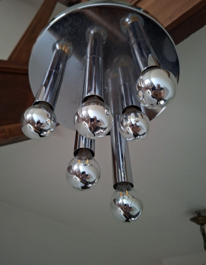 Gaetano Sciolari, Boulanger, plafondlamp, 70s, Antiek en Kunst, Antiek | Verlichting, Ophalen of Verzenden