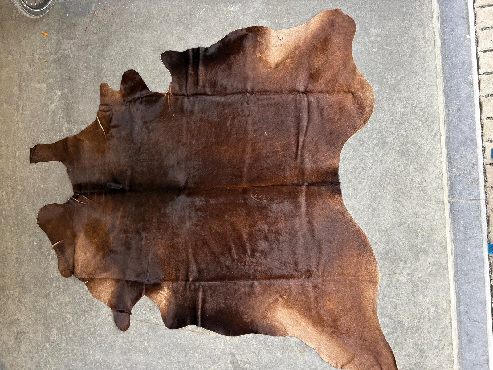 Grote echte koeienhuid – donkerbruin –  230 x 190 cm – p, Ophalen