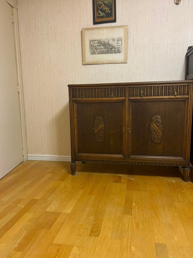 Antieke houten dressoir, Ophalen, KLASSIEK, Gebruikt, Eikenhout