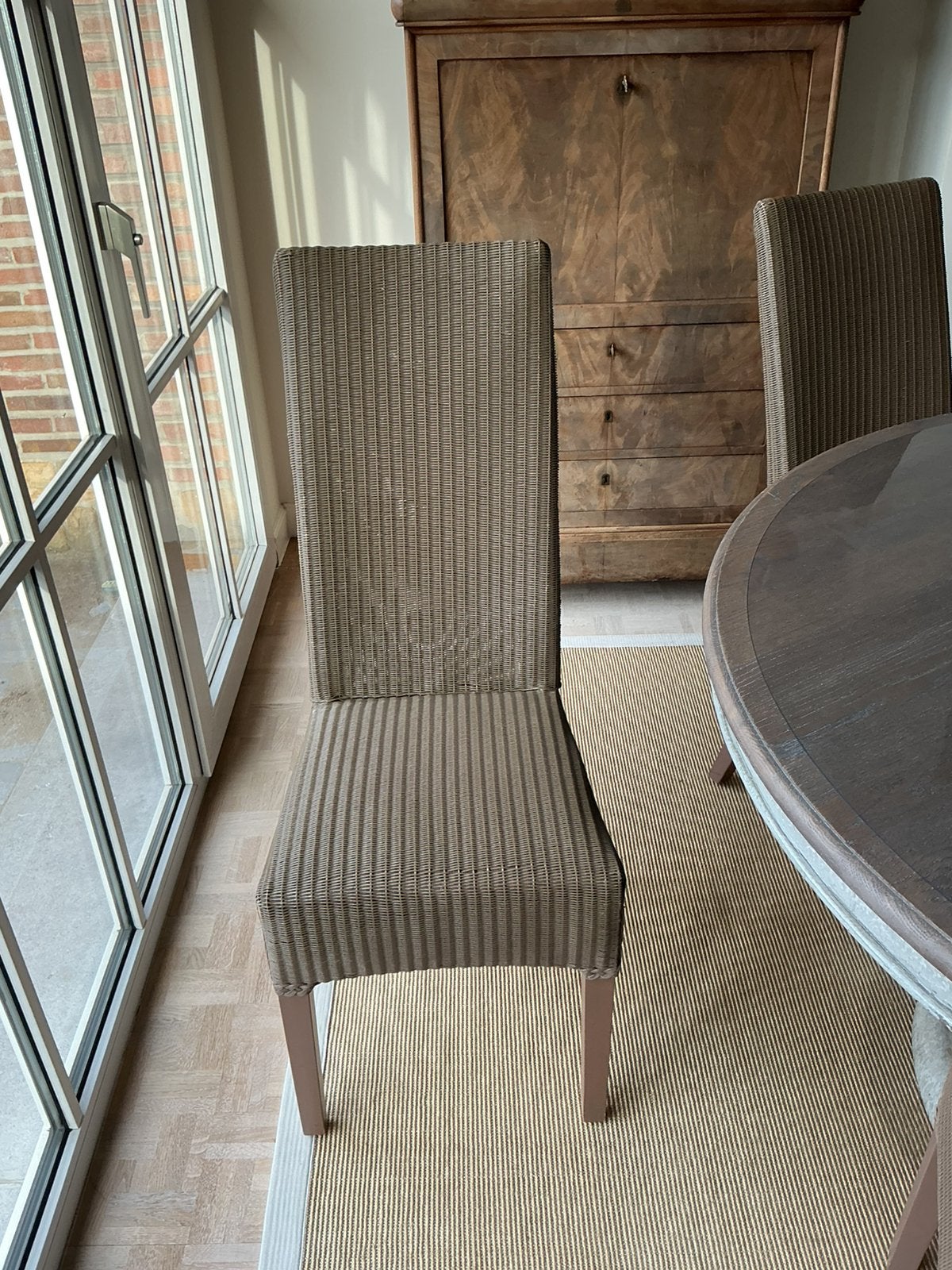 6 eetkamerstoelen, Huis en Inrichting, Stoelen, Ophalen, Gebruikt, Overige kleuren, Riet of Rotan