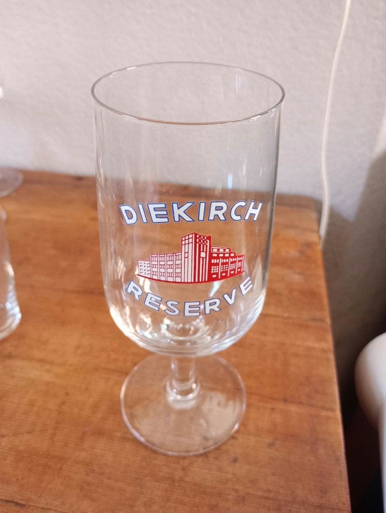 Brasserie bière ancienne verre Diekirch Réserve, Collections, Enlèvement ou Envoi, Utilisé, Verre ou Verres, Autres marques