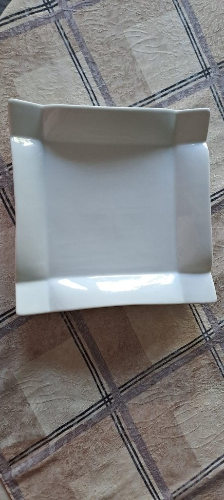 Vierkante borden wit 12 stuks, Huis en Inrichting, Keuken | Servies, Ophalen, Gebruikt, Bord(en)