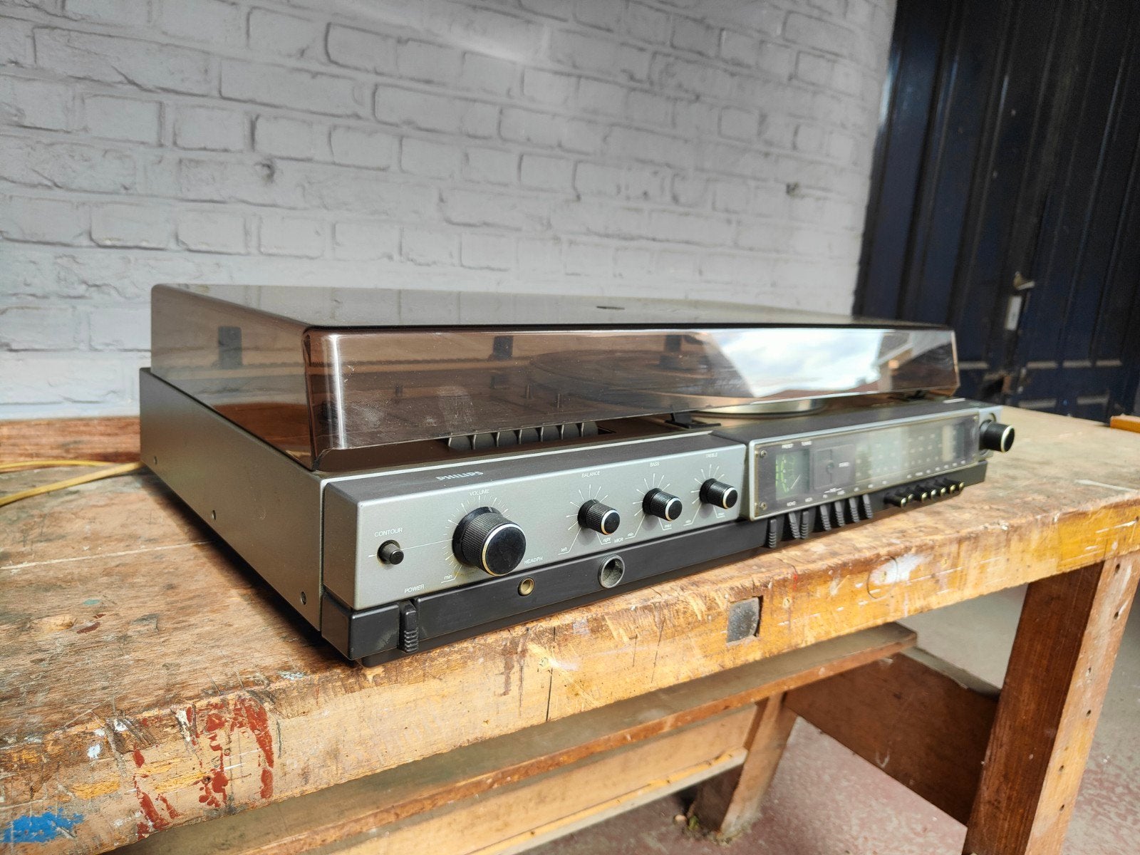 vintage casette platenspeler Philips, TV, Hi-fi & Vidéo, Enlèvement, Tourne-disque, Philips
