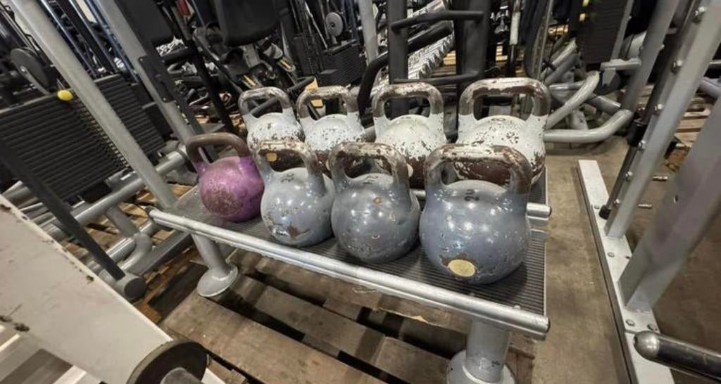 Competitie Kettlebells 8kg t/m 24kg + Opbergrek, Ophalen, Zo goed als nieuw, Kettlebell