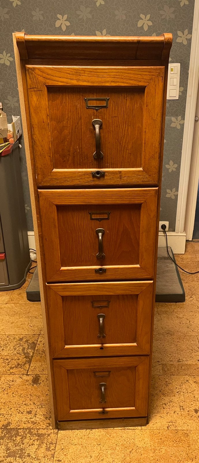 Vintage archiefkast met 4 laden, Huis en Inrichting, Ophalen, Minder dan 50 cm, Gebruikt, 100 tot 150 cm