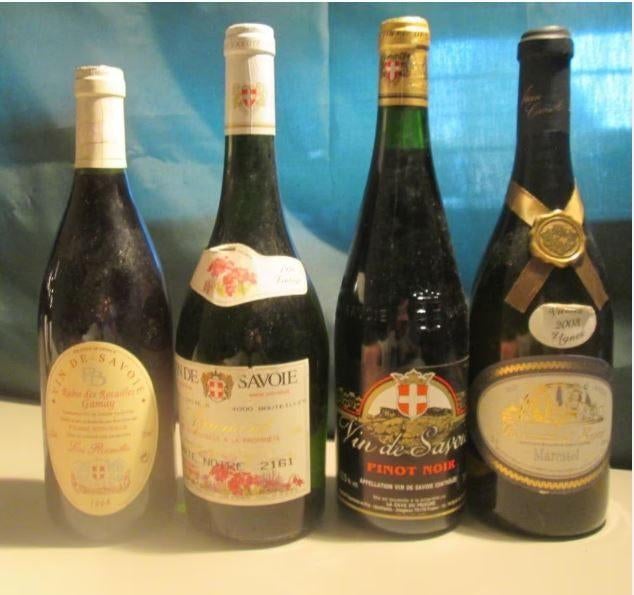 4 bouteilles de Vin de Savoie - 1990/1998/2008, Collections, Enlèvement ou Envoi, Pleine, Comme neuf, Vin rouge