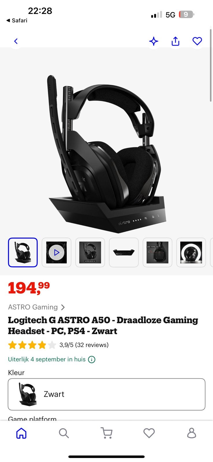 Astro A50 headset ps5/4 pc of mac, Ophalen, Nieuw, Gaming headset, Draadloos