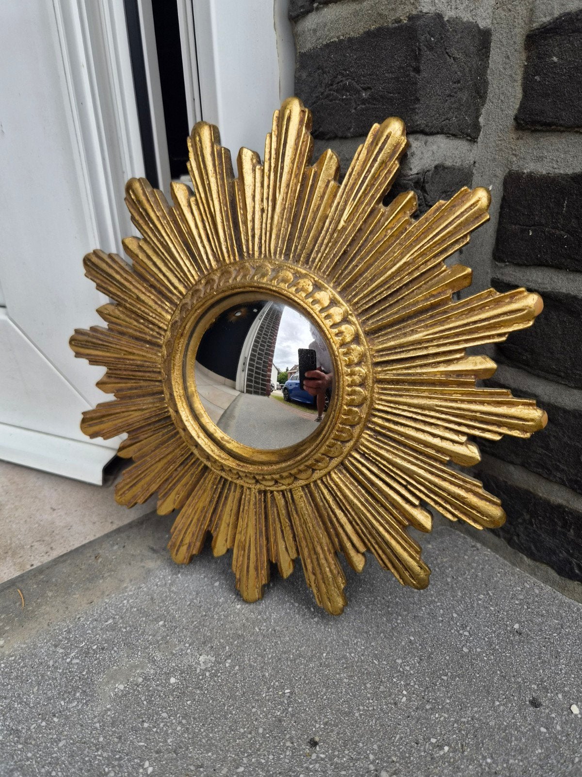 Petit miroir solaire de 26 cm, miroir convexe., Enlèvement ou Envoi, Moins de 100 cm, Rond, Comme neuf