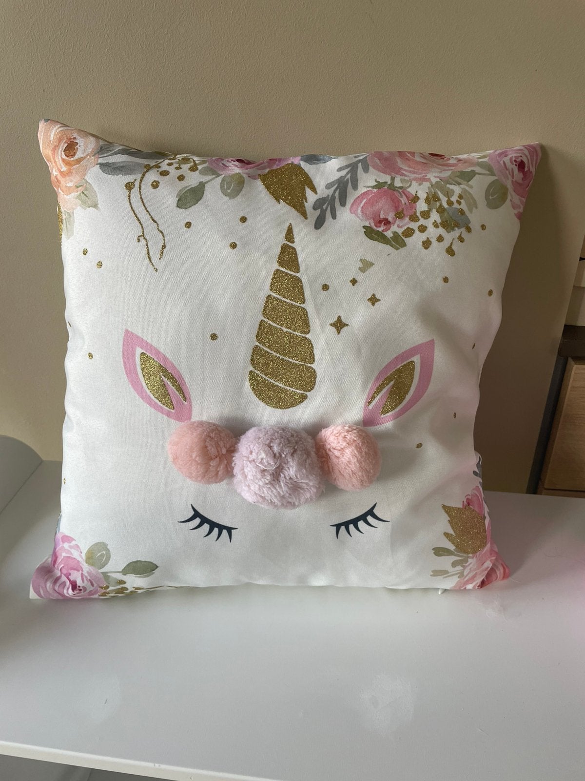 Coussin deco licorne, Ophalen of Verzenden, Zo goed als nieuw, Vierkant