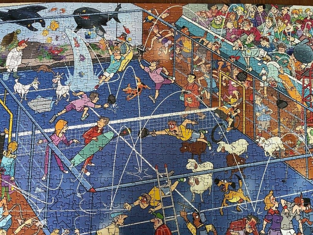 Puzzel van 1000 stukjes: That's Life Tennis, Hobby en Vrije tijd, Ophalen of Verzenden, 500 t/m 1500 stukjes, Zo goed als nieuw