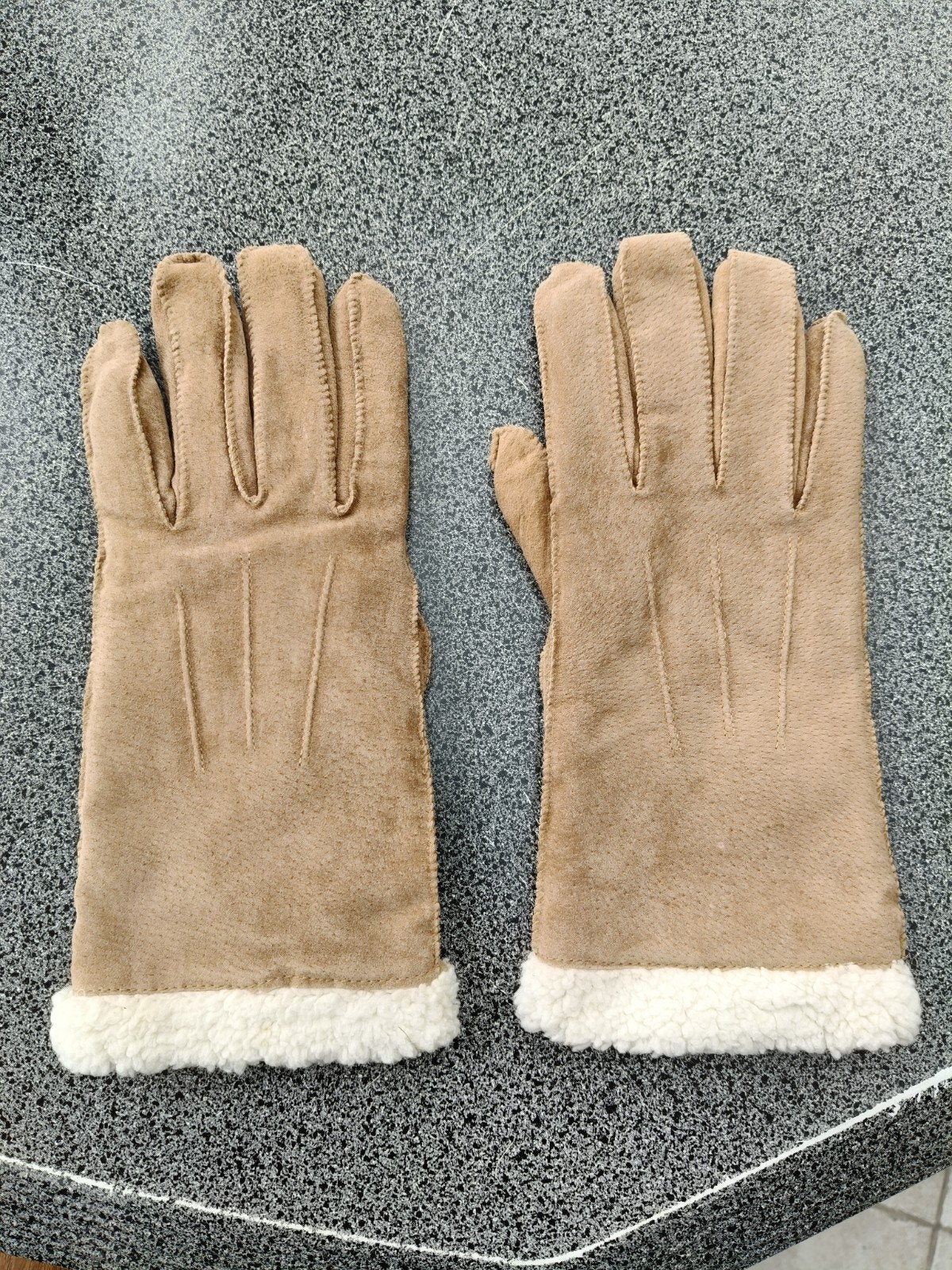 gants en cuir marron avec Teddy taille L, Enlèvement, Gants