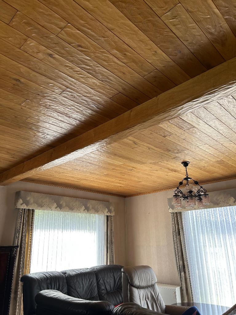 Houten plafond met balk, Vintage, Beige, Comme neuf, Enlèvement