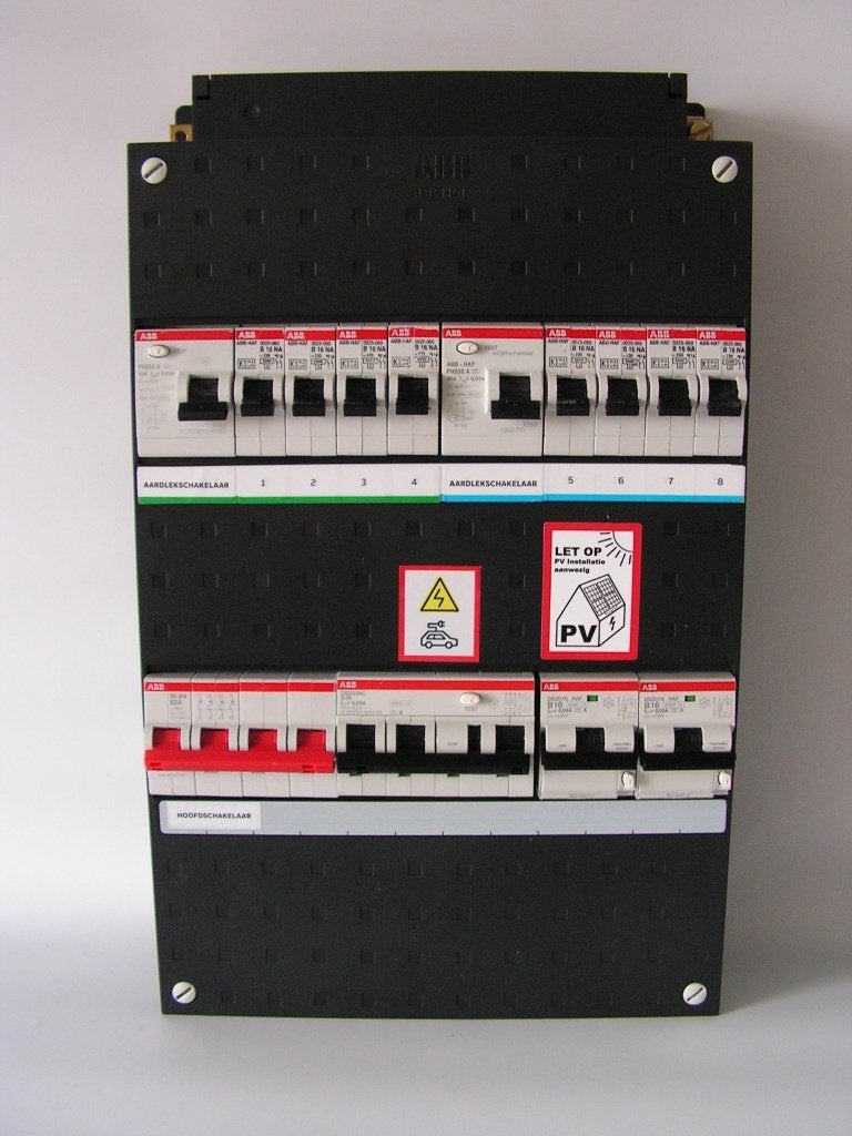 ZGAN ABB busboard 3-fase 8 groepenkast + 3~ EV + 1~ PV, Doe-het-zelf en Bouw, Ophalen, Zo goed als nieuw, Overige typen