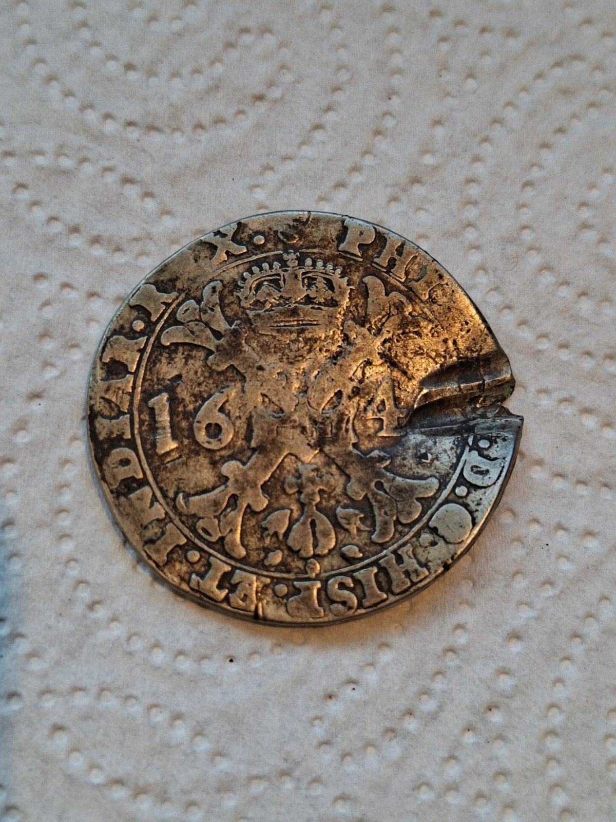 Zilveren Patagon, 164..., Philips IV, Brabant (bodemvondst), Ophalen of Verzenden