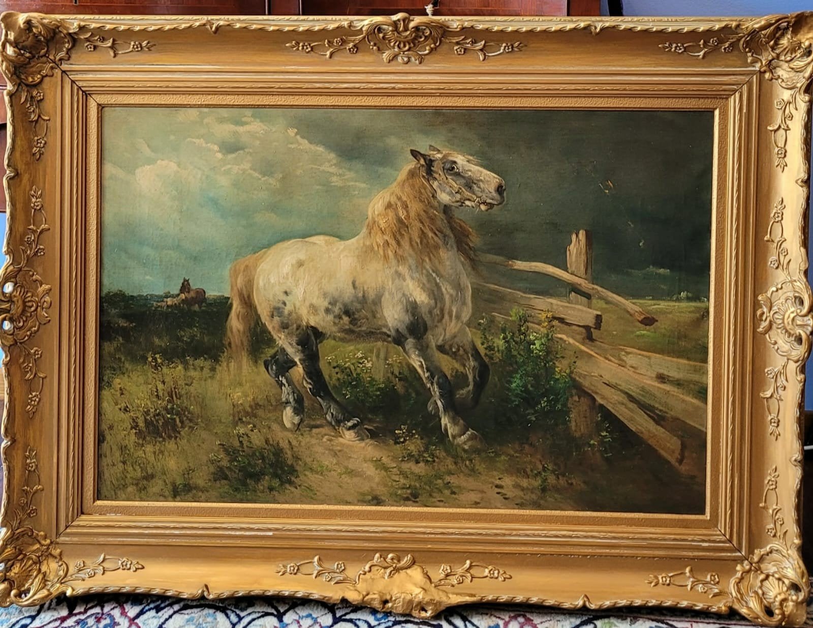 Henri SCHOUTEN
(1857-1927)., Enlèvement, Animaux, Toile